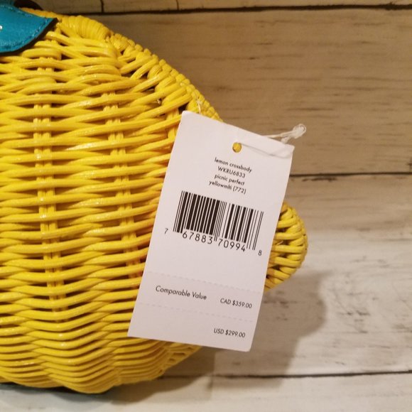 Kate Spade Picnic Perfect Lemon Wicker Crossbody - Picture 7 of 10